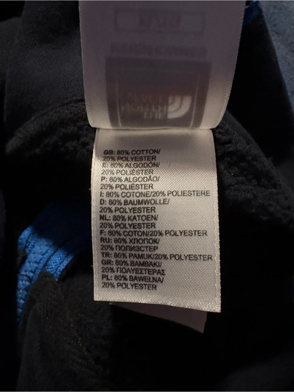 The North Face Black Hoodie with Light Blue Trim
